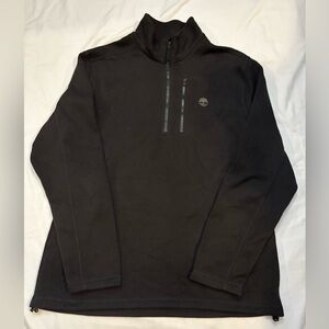 Timberland Men's Black Quarter-Zip Fleece Sweatshirt
